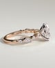 Alyssa  Oval Solitaire with Accent Stones - 18k Rose Gold / 18k White Gold