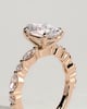 Alyssa  Oval Solitaire with Accent Stones - 18k Rose Gold