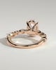 Alyssa  Oval Solitaire with Accent Stones - 18k Rose Gold