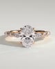 Alyssa  Oval Solitaire with Accent Stones - 18k Rose Gold