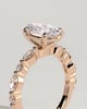 Alyssa  Oval Solitaire with Accent Stones - 18k Rose Gold