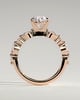 Alyssa  Oval Solitaire with Accent Stones - 18k Rose Gold