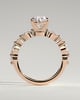 Alyssa  Oval Solitaire with Accent Stones - 18k Rose Gold