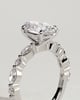 Alyssa  Oval Solitaire with Accent Stones - 18k White Gold