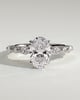 Alyssa  Oval Solitaire with Accent Stones - 18k White Gold