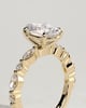 Alyssa  Oval Solitaire with Accent Stones - 18k Yellow Gold