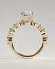 Alyssa  Oval Solitaire with Accent Stones - 18k Yellow Gold