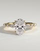 Alyssa  Oval Solitaire with Accent Stones - 18k Yellow Gold
