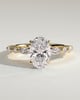 Alyssa  Oval Solitaire with Accent Stones - 18k Yellow Gold