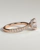 Amanda - 6 Claw Pav Round Solitaire with Hidden Halo - 18k Rose Gold