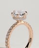 Amanda - 6 Claw Pav Round Solitaire with Hidden Halo - 18k Rose Gold