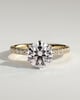 Amanda - 6 Claw Pav Round Solitaire with Hidden Halo - 18k Yellow Gold / 18k White Gold