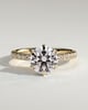 Amanda - 6 Claw Pav Round Solitaire with Hidden Halo - 18k Yellow Gold