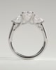 Amara - Trellis Set Oval Trilogy - 18k White Gold