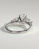 Amara - Trellis Set Oval Trilogy - 18k White Gold
