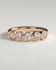 Amber - Round Bezel Set Wedding Ring - 5 stones 18k Rose Gold