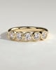 Amber - Round Bezel Set Wedding Ring - 5 stones 18k Yellow Gold