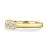 Amber - Bezel Set Round Wedding Ring - 5 stones 18k Yellow Gold