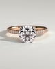 Amelia  Cathedral Pav Round Solitaire with Hidden Halo - 18k Rose Gold / 18k White Gold