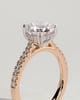 Amelia  Cathedral Pav Round Solitaire with Hidden Halo - 18k Rose Gold / 18k White Gold