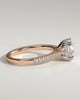 Amelia  Cathedral Pav Round Solitaire with Hidden Halo - 18k Rose Gold / 18k White Gold