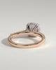 Amelia  Cathedral Pav Round Solitaire with Hidden Halo - 18k Rose Gold / 18k White Gold