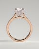 Amelia  Cathedral Pav Round Solitaire with Hidden Halo - 18k Rose Gold / 18k White Gold