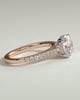 Amelia  Cathedral Pav Round Solitaire with Hidden Halo - 18k Rose Gold / 18k White Gold