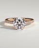 Amelia  Cathedral Pav Round Solitaire with Hidden Halo - 18k Rose Gold