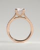 Amelia  Cathedral Pav Round Solitaire with Hidden Halo - 18k Rose Gold
