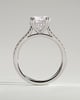 Amelia  Cathedral Pav Round Solitaire with Hidden Halo - 18k White Gold