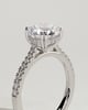 Amelia  Cathedral Pav Round Solitaire with Hidden Halo - 18k White Gold