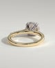 Amelia  Cathedral Pav Round Solitaire with Hidden Halo - 18k Yellow Gold / 18k White Gold