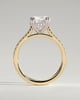 Amelia  Cathedral Pav Round Solitaire with Hidden Halo - 18k Yellow Gold / 18k White Gold