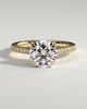 Amelia  Cathedral Pav Round Solitaire with Hidden Halo - 18k Yellow Gold