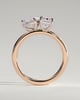 Amor - Pear and Emerald Toi Et Moi - 18k Rose Gold / 18k White Gold