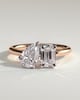 Amor - Pear and Emerald Toi Et Moi - 18k Rose Gold / 18k White Gold