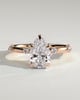 Amora - Pear Solitaire with Round Side Stones - 18k Rose Gold