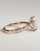 Amora - Pear Solitaire with Round Side Stones - 18k Rose Gold
