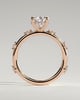 Amora - Pear Solitaire with Round Side Stones - 18k Rose Gold