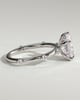 Amora - Pear Solitaire with Round Side Stones - 18k White Gold