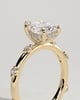 Amora - Pear Solitaire with Round Side Stones - 18k Yellow Gold