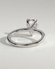 Amy  3 Claw Pear Solitaire - 18k White Gold Eagle Claw