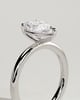 Amy  3 Claw Pear Solitaire - 18k White Gold Eagle Claw