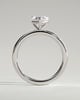 Amy  3 Claw Pear Solitaire - 18k White Gold Eagle Claw