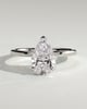 Amy  3 Claw Pear Solitaire - 18k White Gold V Claw