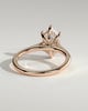 Anastasia - Elongated Hexagon Claw Solitaire with Hidden Halo and Cathedral High Setting Engagement Ring - 18k Rose Gold