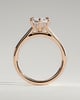 Anastasia - Elongated Hexagon Claw Solitaire with Hidden Halo and Cathedral High Setting Engagement Ring - 18k Rose Gold