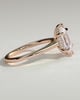 Anastasia - Elongated Hexagon Claw Solitaire with Hidden Halo and Cathedral High Setting Engagement Ring - 18k Rose Gold