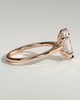 Anastasia - Elongated Hexagon Claw Solitaire with Hidden Halo and Cathedral High Setting Engagement Ring - 18k Rose Gold